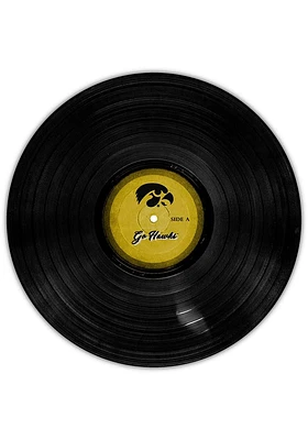 Iowa Hawkeyes 12 Inch Vinyl Circle Sign - Black