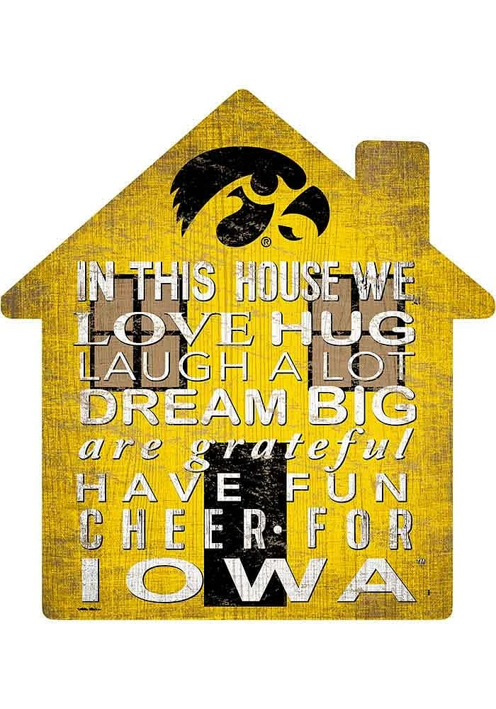 Iowa Hawkeyes 12 inch House Sign - Black