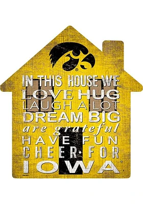 Iowa Hawkeyes 12 inch House Sign - Black