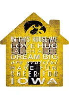 Iowa Hawkeyes 12 inch House Sign - Black