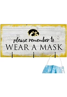 Iowa Hawkeyes Please Wear Your Mask Sign - Black