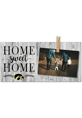Iowa Hawkeyes Home Sweet Home Clothespin Picture Frame - Black