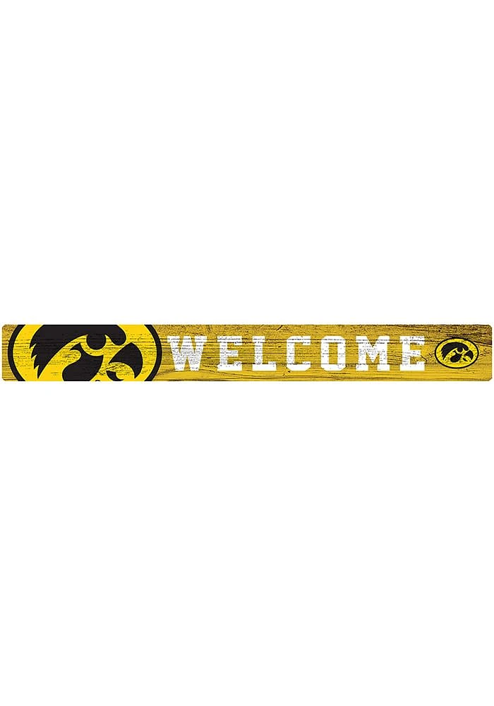 Iowa Hawkeyes Welcome Strip Sign - Black