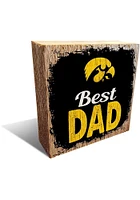 Iowa Hawkeyes Best Dad Block Sign - Black