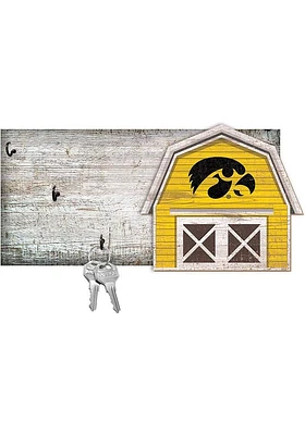 Iowa Hawkeyes Team Barn Key Holder Sign - Black