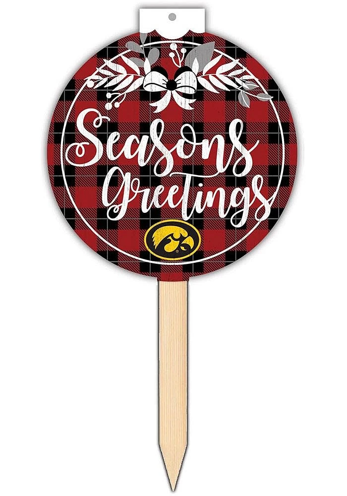 Iowa Hawkeyes Seasons Greetings Sign - Black