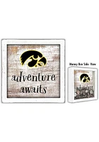 Iowa Hawkeyes Adventure Awaits Box Sign - Black