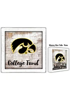 Iowa Hawkeyes College Fund Box Sign - Black