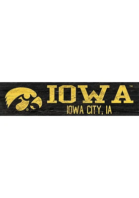 Iowa Hawkeyes 6x24 Sign - Black