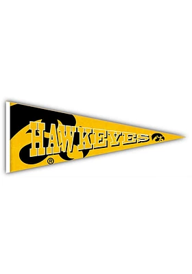 Iowa Hawkeyes Wood Pennant Sign - Black