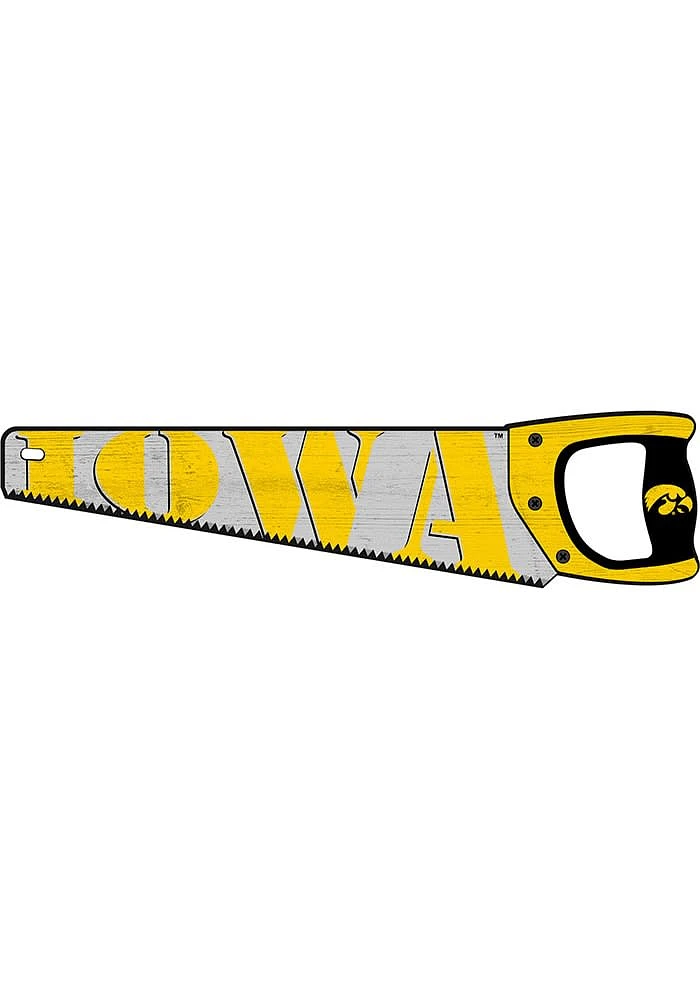 Iowa Hawkeyes Wood Handsaw Sign - Black