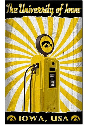 Iowa Hawkeyes Retro Pump Location Sign - Black