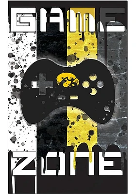 Iowa Hawkeyes Grunge Game Zone Sign - Black