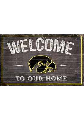Iowa Hawkeyes Welcome to our Home Sign - Black