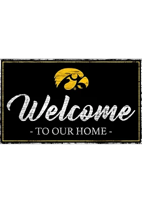 Iowa Hawkeyes Team Welcome 11x19 Sign - Black