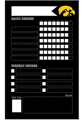 Iowa Hawkeyes Chore Chalkboard Sign - Black