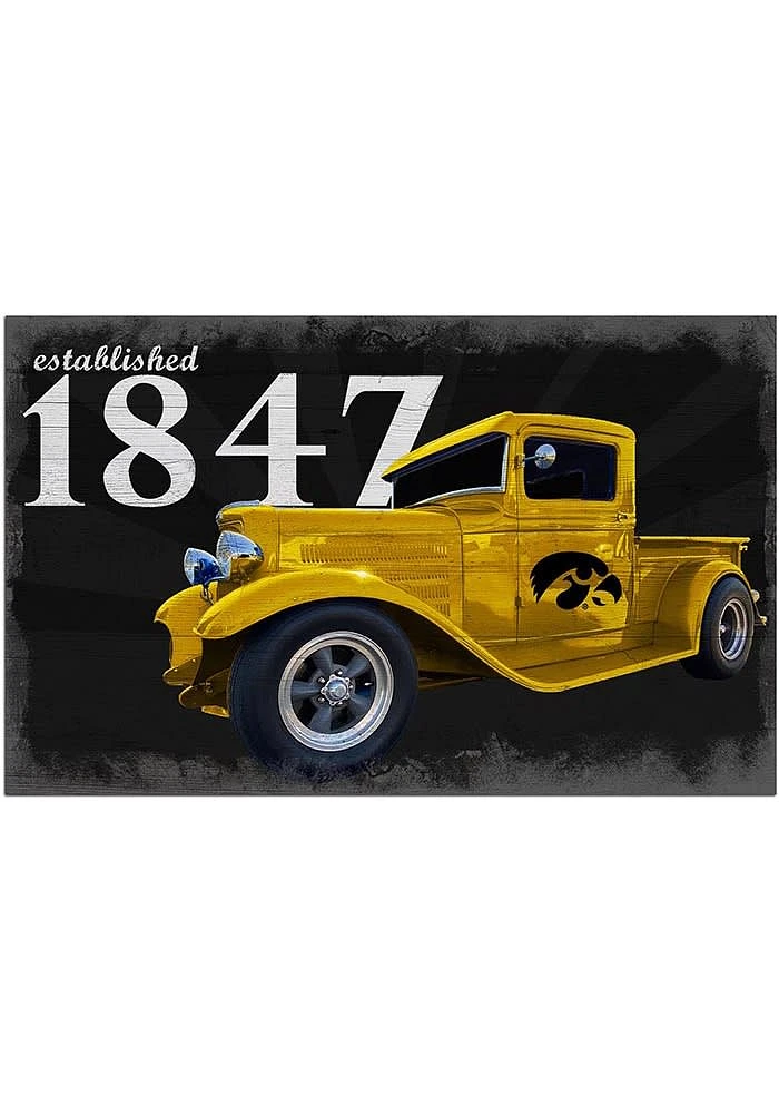 Iowa Hawkeyes Established Truck Sign - Black