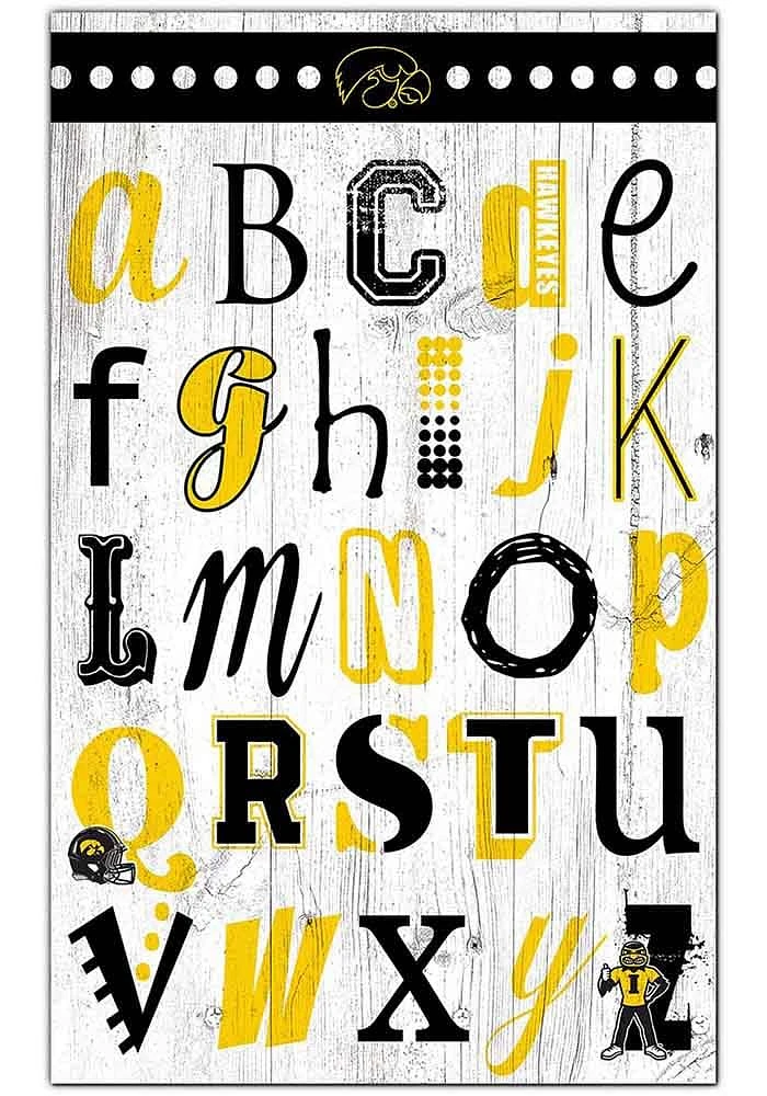 Iowa Hawkeyes Alphabet Sign - Black