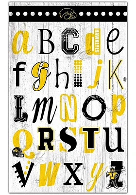 Iowa Hawkeyes Alphabet Sign - Black