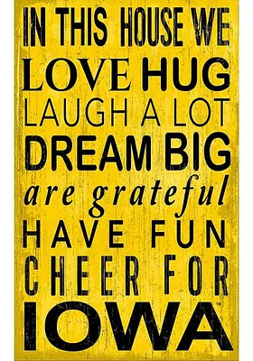 Iowa Hawkeyes In This House Sign - Black