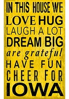 Iowa Hawkeyes In This House Sign - Black