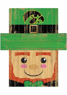Iowa Hawkeyes Leprechaun Head Sign - Black