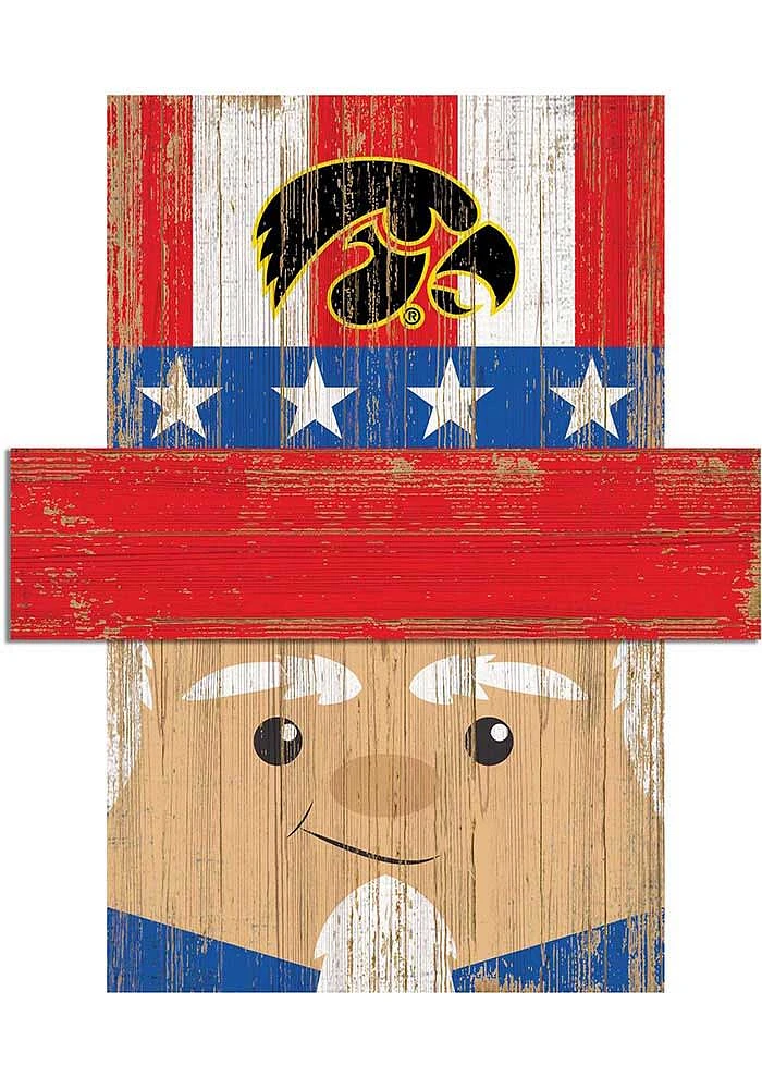 Iowa Hawkeyes Patriotic Head Sign - Black