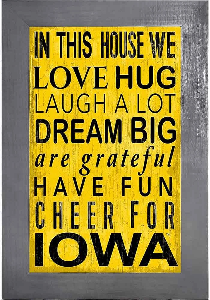 Iowa Hawkeyes In This House Picture Frame - Black