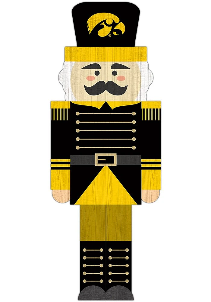 Iowa Hawkeyes 31 Inch Nutcracker Leaner Sign - Black