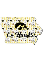 Iowa Hawkeyes 24 Inch Floral State Wall Art