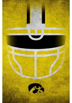 Iowa Hawkeyes Ghost Helmet 17x26 Sign - Black