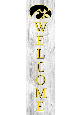 Iowa Hawkeyes 48 Inch Welcome Leaner Sign - Black
