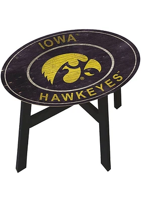Iowa Hawkeyes Vintage Heritage Side Black End Table