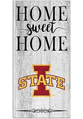 Iowa State Cyclones Home Sweet Home Whitewashed Sign - Red