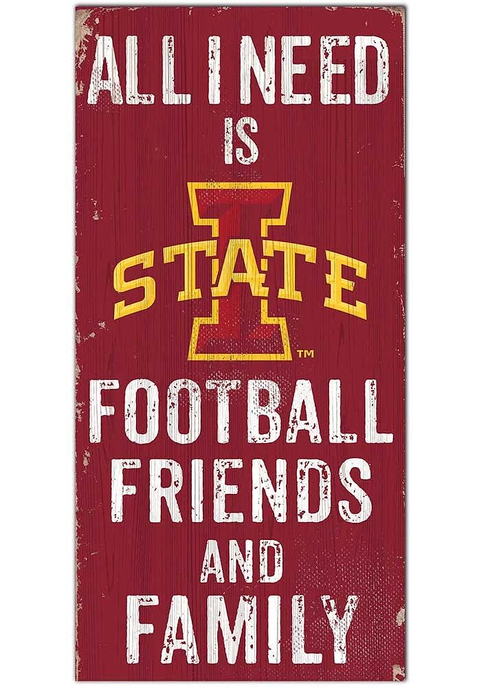 Iowa State Cyclones Football Friends and Family Sign - Red