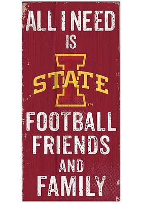 Iowa State Cyclones Football Friends and Family Sign - Red