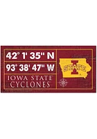 Iowa State Cyclones Horizontal Coordinate Sign - Red