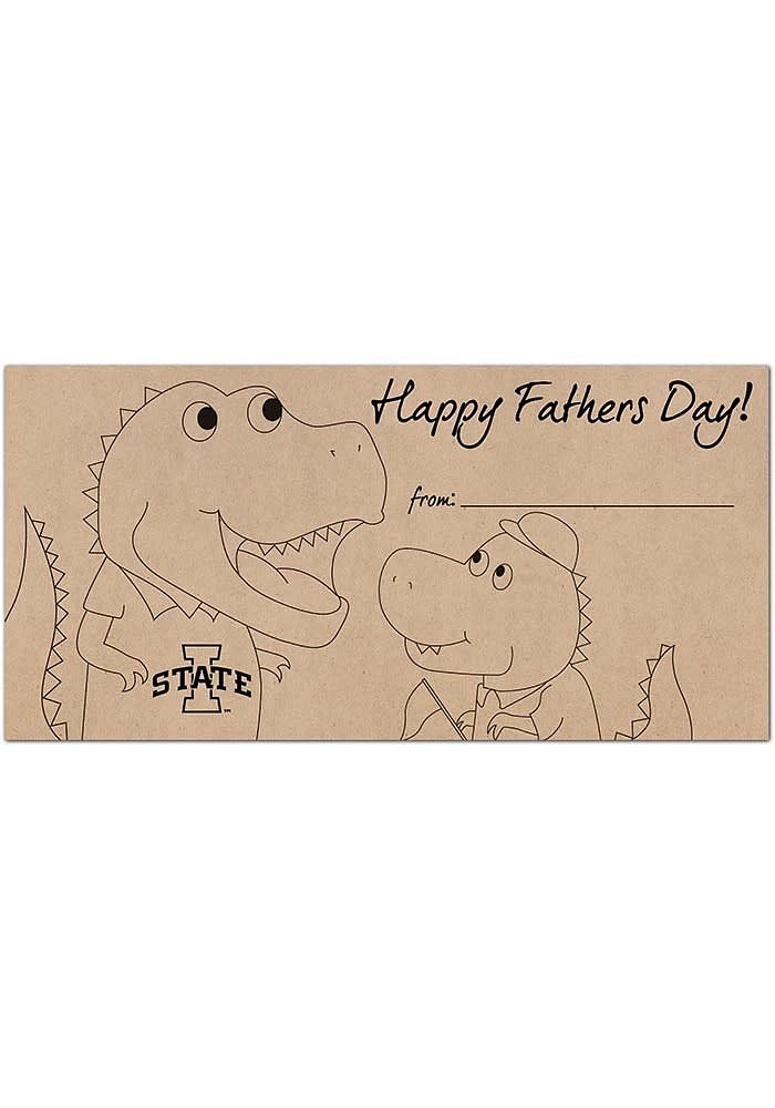 Iowa State Cyclones Fathers Day Coloring Sign - Red