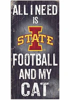 Iowa State Cyclones Football and My Cat Sign - Red