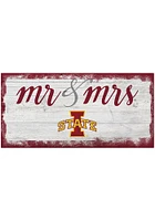 Iowa State Cyclones Script Mr and Mrs Sign - Red