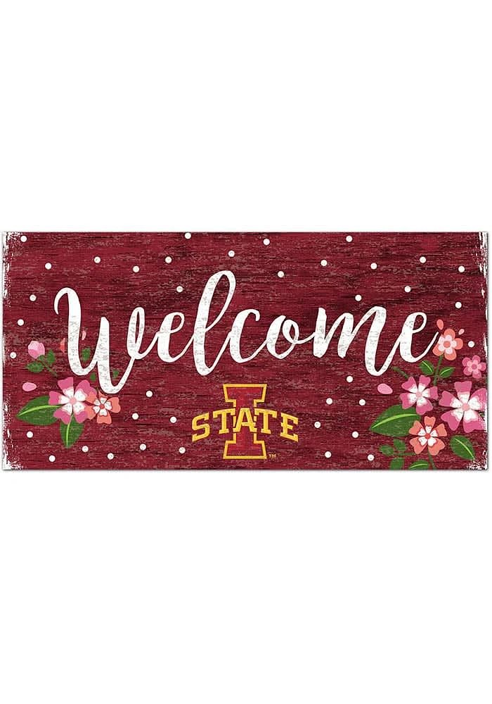 Iowa State Cyclones Welcome Floral Sign - Red