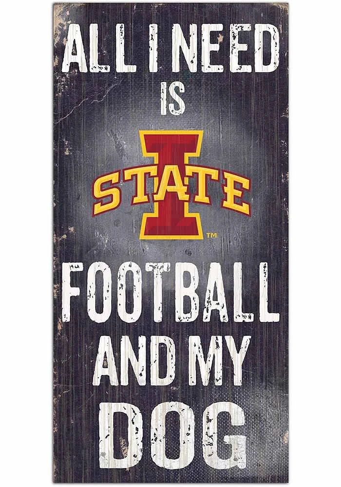 Iowa State Cyclones Football and My Dog Sign - Red