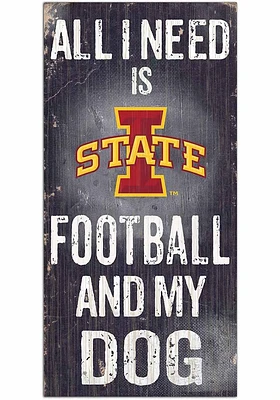 Iowa State Cyclones Football and My Dog Sign - Red