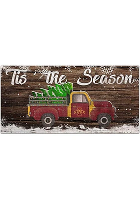 Iowa State Cyclones Tis the Season 6x12 Sign - Red