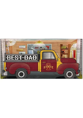 Iowa State Cyclones Best Dad Truck Sign - Red