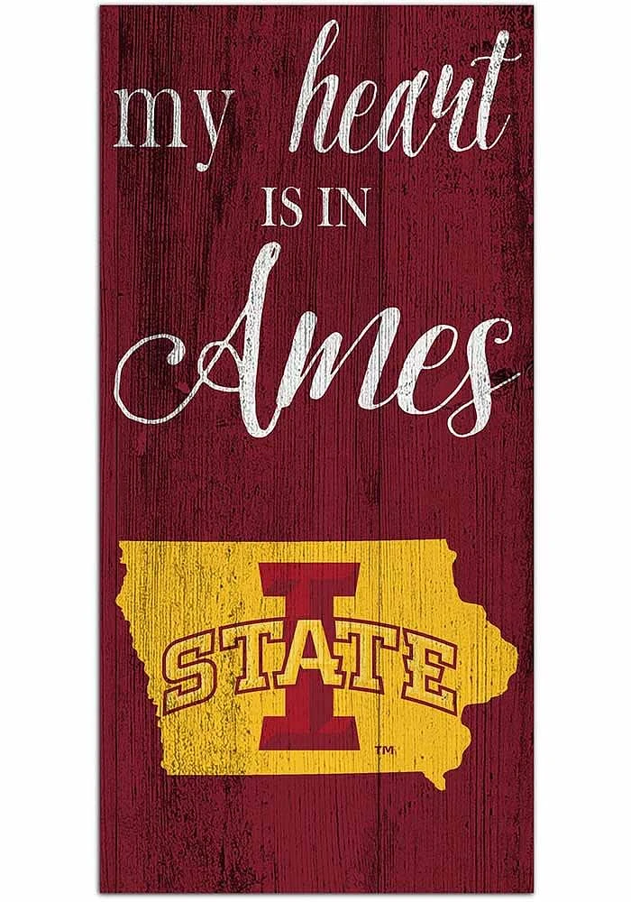 Iowa State Cyclones My Heart State Sign - Red