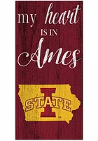 Iowa State Cyclones My Heart State Sign - Red