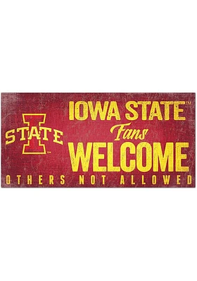 Iowa State Cyclones Fans Welcome 6x12 Sign - Red