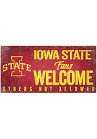Iowa State Cyclones Fans Welcome 6x12 Sign - Red