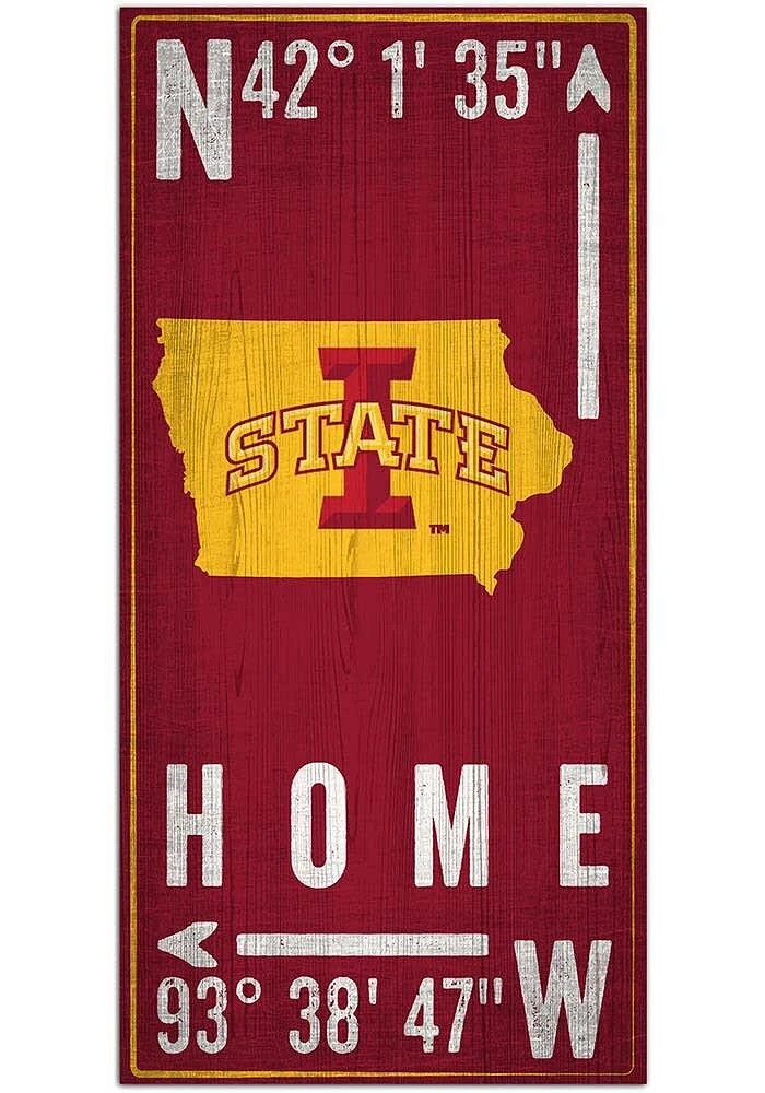 Iowa State Cyclones Coordinate Sign - Red